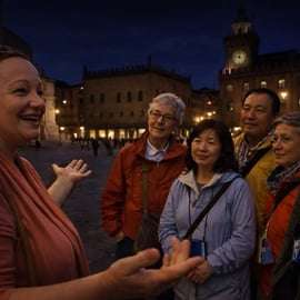 Bologne : visite de nuit : légendes, recoins cachés et panoramas secrets