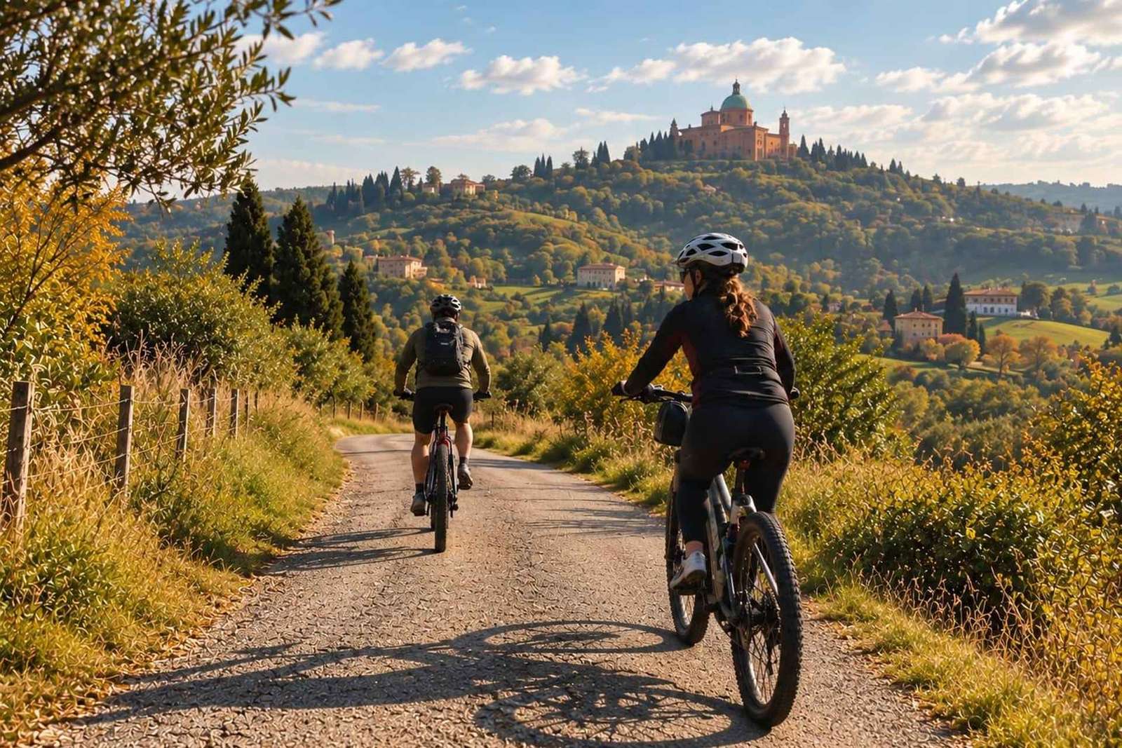 Collines authentiques de Bologne : location de vélo électrique premium et carte d'itinéraire