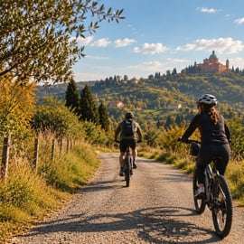 Collines authentiques de Bologne : location de vélo électrique premium et carte d'itinéraire