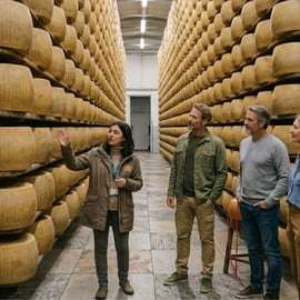 Visite d'une fromagerie de Parmigiano près de Modène et dégustation